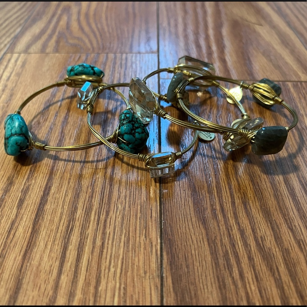 Bourbon and bowtie turquoise stack. Great condition!